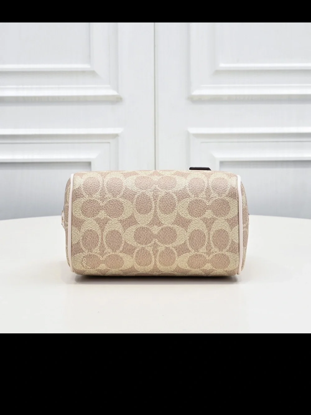 Coach Mini Satchel in Blush Pink and White Trim
